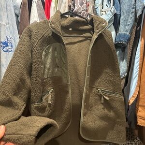 Amazon Essentials Olive Teddy Jacket